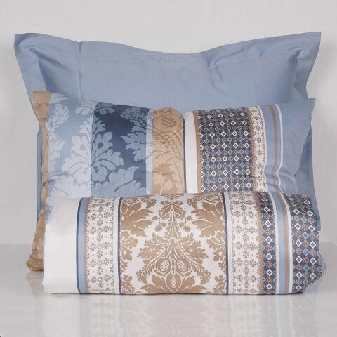 %100 Pamuk Saten Retro  Nevresim Takımı Bej - Tek Kişilik - Düz Çarşaf