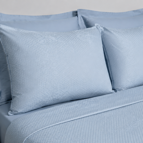 Honey Comb Border Jakarlı Nevresim Takımı King Size - Fitted Çarşaf