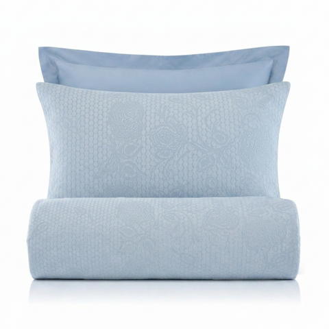 Honey Comb Border Jakarlı Nevresim Takımı King Size - Fitted Çarşaf
