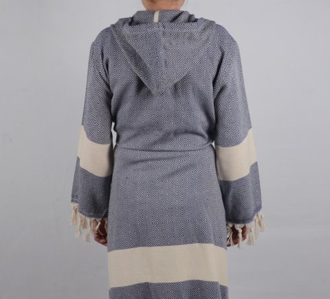 Kişiye Özel Nakışlı Peştemal Bornoz L-XL - Lacivert
