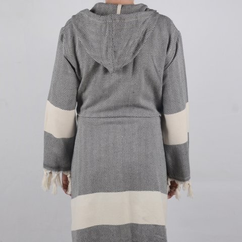 Kişiye Özel Nakışlı Peştemal Bornoz L-XL - Siyah