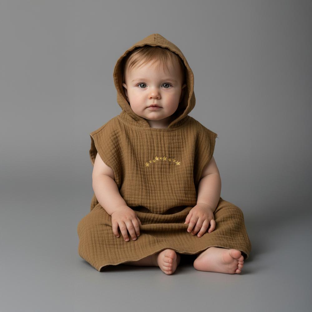 Çocuk Panço Göğüs Nakışlı 3-5 - Haki