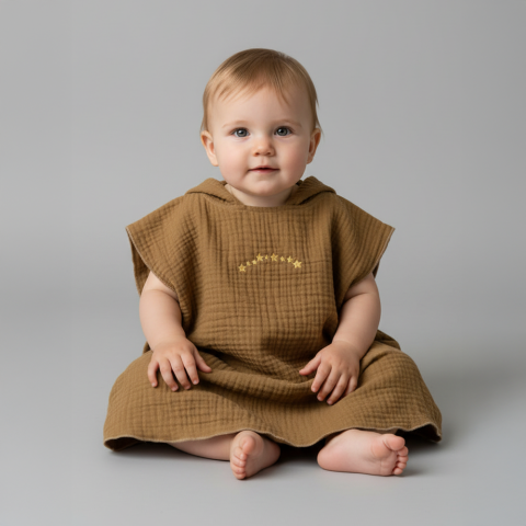 Çocuk Panço Göğüs Nakışlı 3-5 - Haki