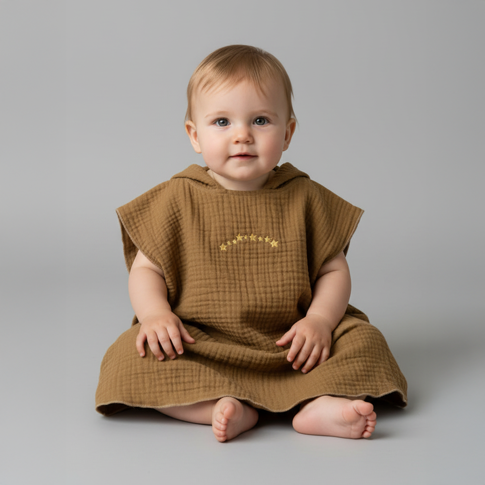 Çocuk Panço Göğüs Nakışlı 1-3 - Haki