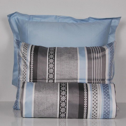 %100 Pamuk Saten Sammy  Nevresim Takımı Mavi - Tek Kişilik - Fitted Çarşaf