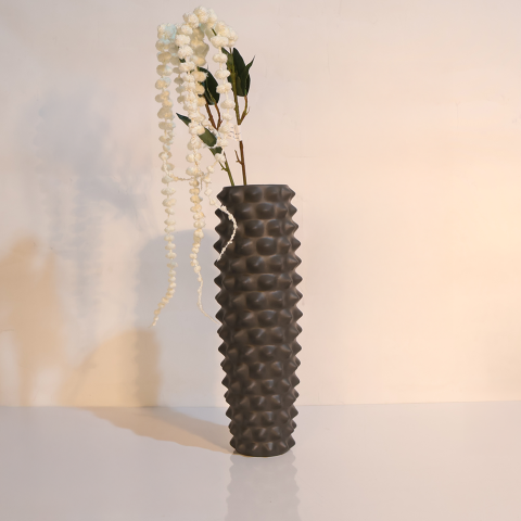 Gri Seramik Vazo 12 x 47 cm