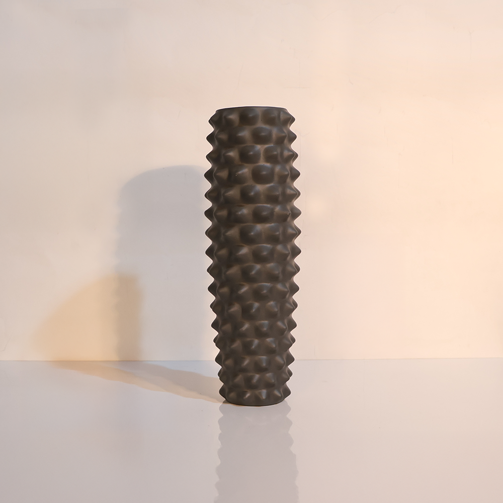 Gri Seramik Vazo 12 x 47 cm