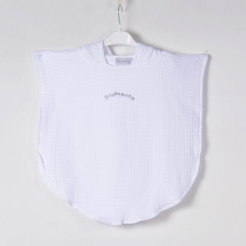 Çocuk Panço Göğüs Nakışlı Beyaz - 3-5