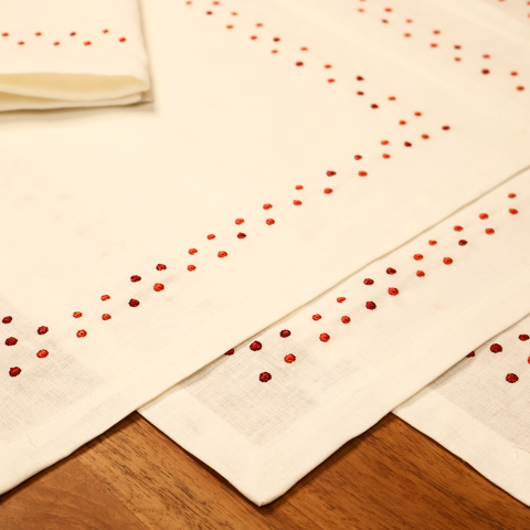 Spots Keten Amerikan Servisi Kırmızı - 35x50*4