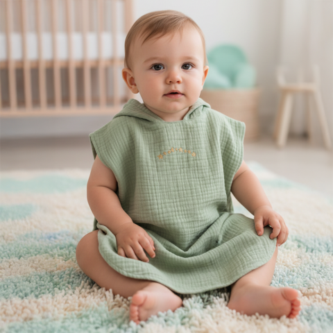 Çocuk Panço Göğüs Nakışlı Fıstık - 3-5