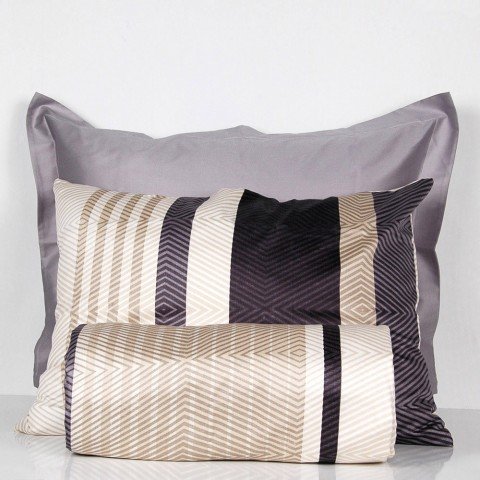 %100 Pamuk Saten Chris  Nevresim Takımı Bej - Tek Kişilik - Düz Çarşaf