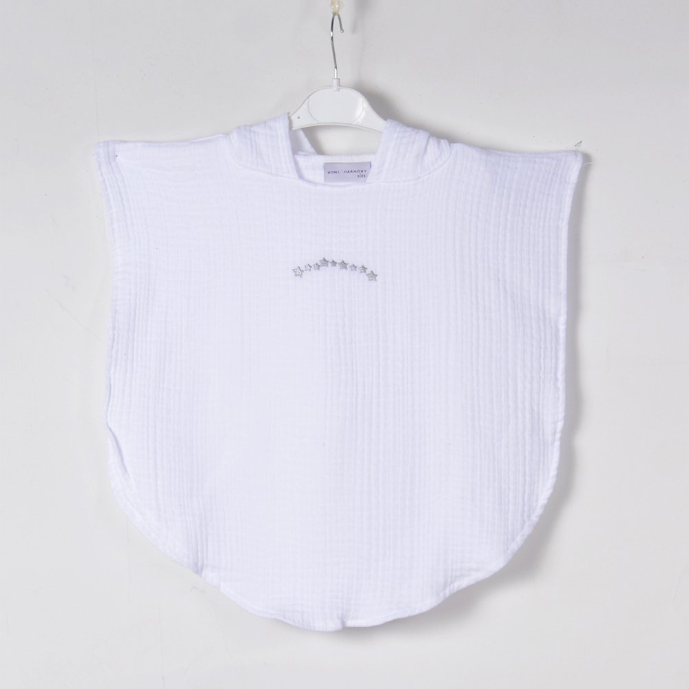 Çocuk Panço Göğüs Nakışlı Beyaz - 1-3