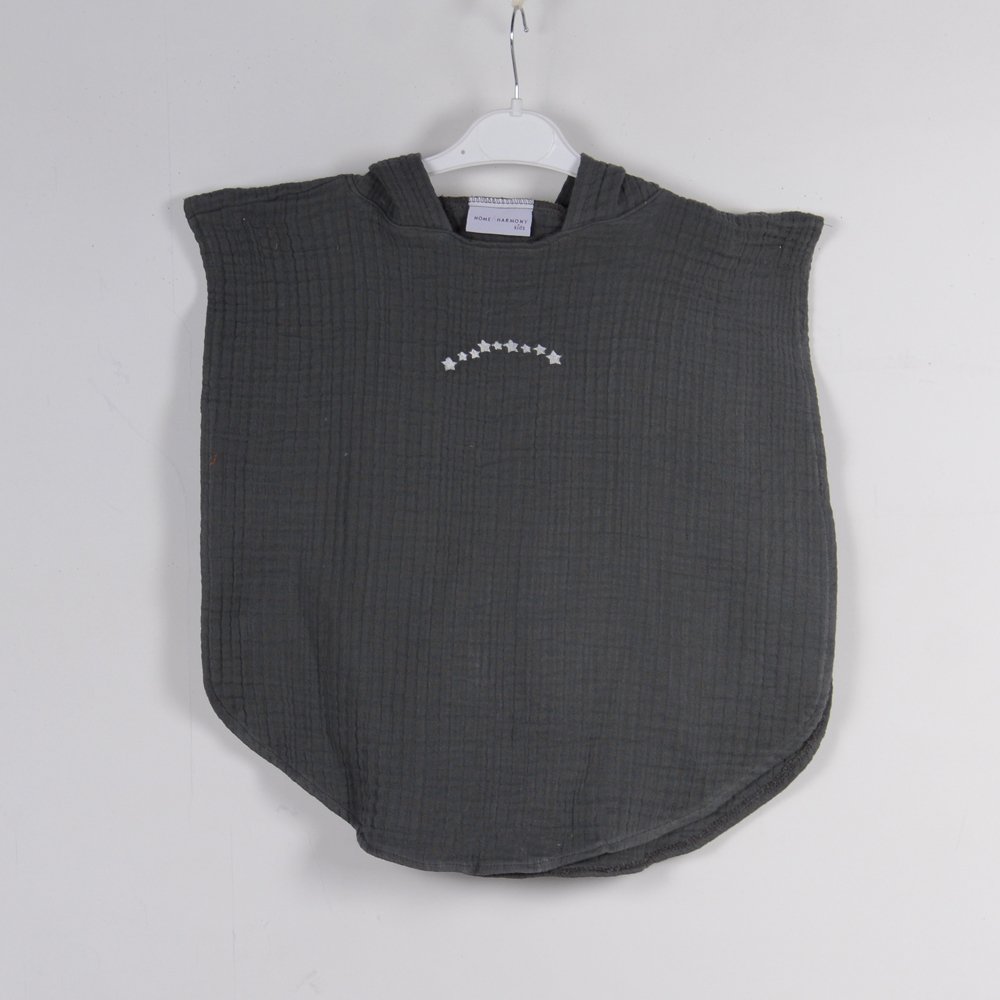 Çocuk Panço Göğüs Nakışlı Koyu Gri - 1-3