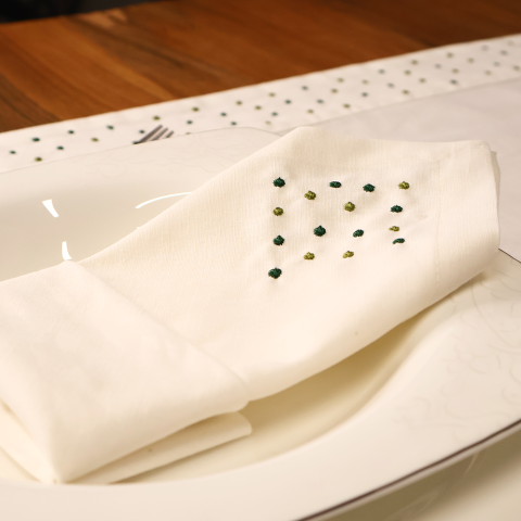 Spots keten peçete doğal dokulu şık masa tekstili