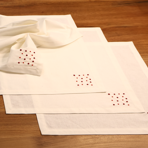Spots keten peçete doğal dokulu şık masa tekstili