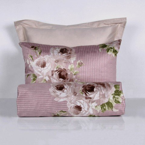 Rose Tek Kişilik Düz Çarşaf Nevresim Takımı 160x260 Yastık Kılıflı Set
