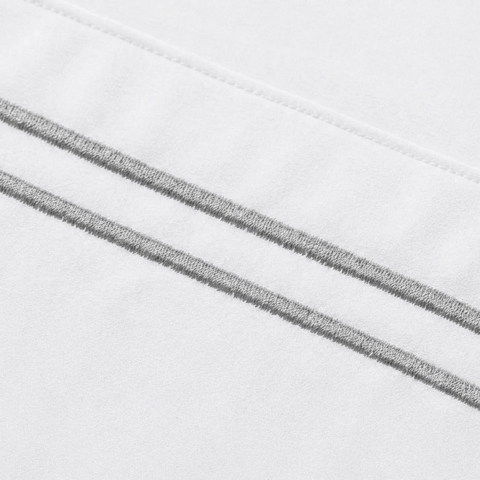 150 Tel İplik %100 Pamuk Classic Duo Nevresim Takımı Gri - King Size - Fitted Çarşaf