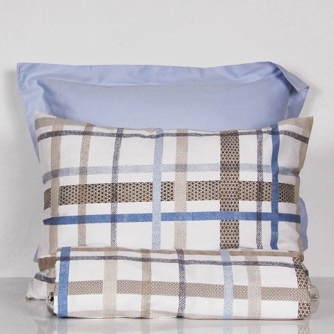 %100 Pamuk Saten Emily  Nevresim Takımı Mavi - Tek Kişilik - Düz Çarşaf