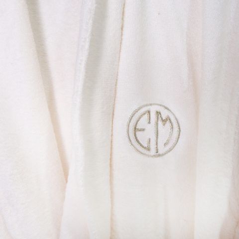 Kişiye Özel Nakışlı Kapüşonlu Bornoz L-XL - Antrasit