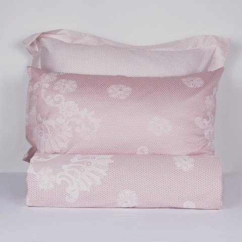 %100 Pamuk Saten Macy  Nevresim Takımı Pembe - Tek Kişilik - Fitted Çarşaf