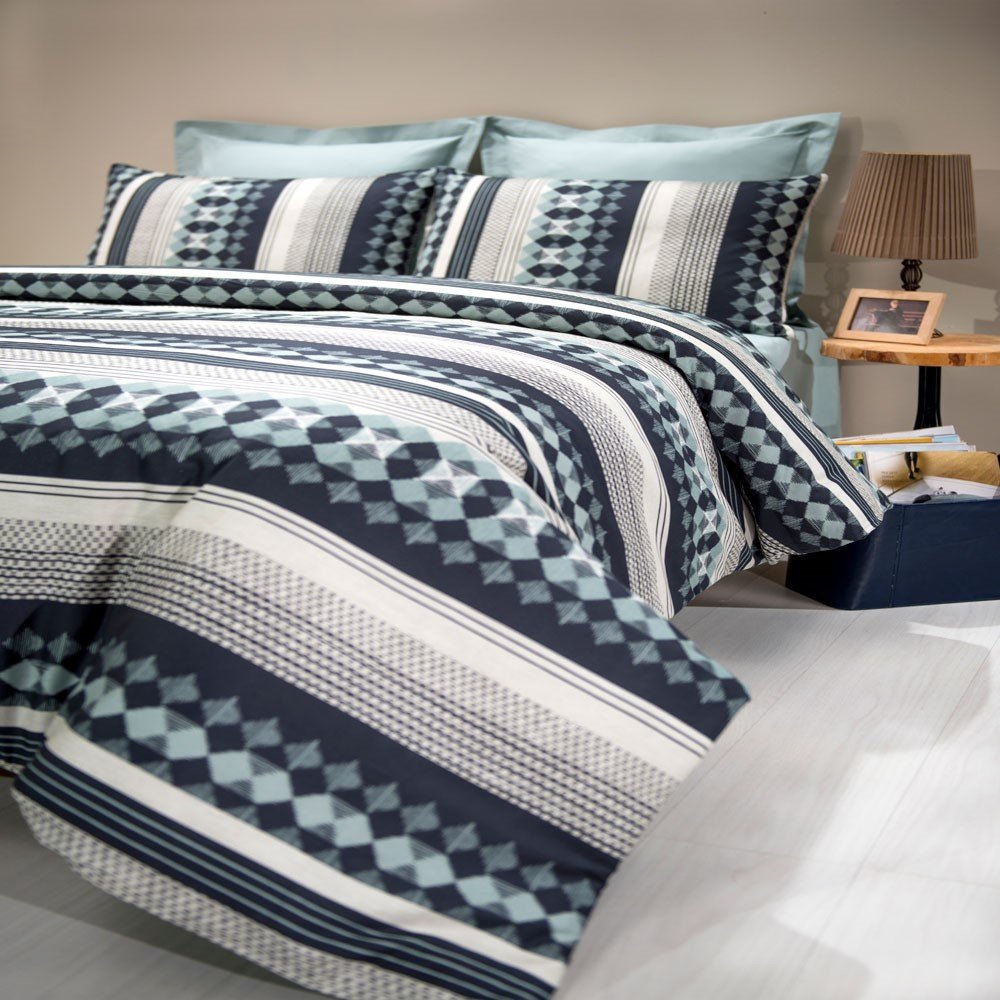 %100 Pamuk Saten Louis  Nevresim Takımı Mint - Tek Kişilik - Fitted Çarşaf