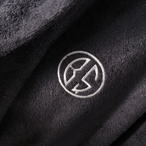 Kişiye Özel Nakışlı Kapüşonlu Bornoz L-XL - Antrasit