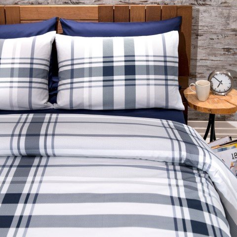 %100 Pamuk Saten Johnny  Nevresim Takımı Siyah - Tek Kişilik - Düz Çarşaf