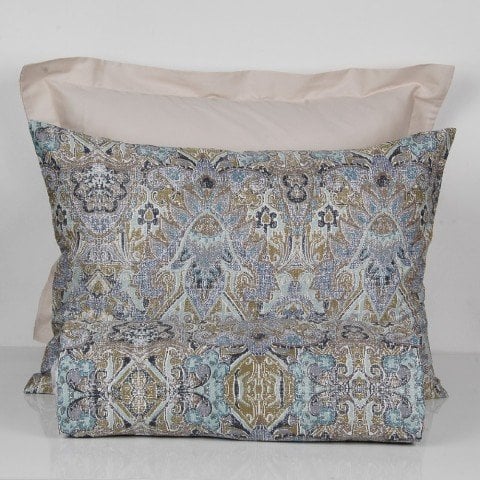 %100 Pamuk Saten Vintage  Nevresim Takımı Mavi - Tek Kişilik - Fitted Çarşaf