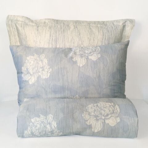 %100 Pamuk Saten İris  Nevresim Takımı Pembe - Çift Kişilik - Düz Çarşaf