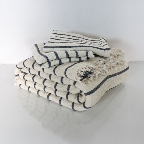 Jakarlı Dolgulu Müslin Yatak Örtüsü Seti