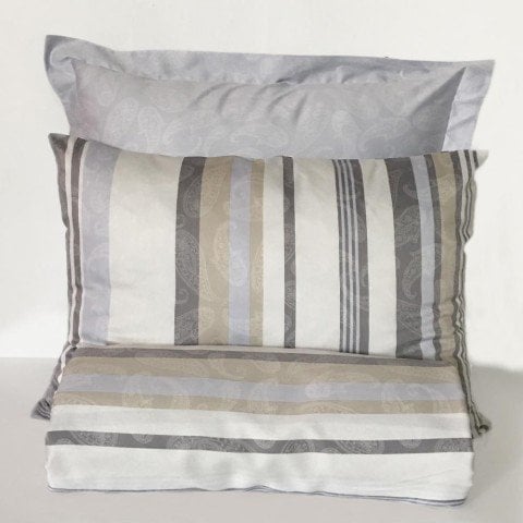 %100 Pamuk Saten Herve  Nevresim Takımı Mavi - Tek Kişilik - Fitted Çarşaf