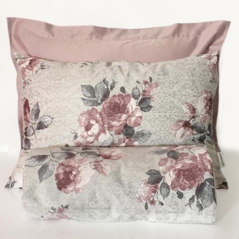 %100 Pamuk Saten Giselle  Nevresim Takımı Pudra - Tek Kişilik - Fitted Çarşaf