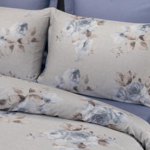 %100 Pamuk Saten Giselle  Nevresim Takımı Mavi - Tek Kişilik - Düz Çarşaf