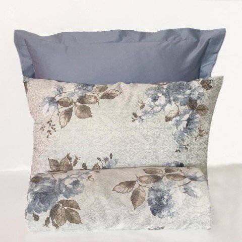 %100 Pamuk Saten Giselle  Nevresim Takımı Mavi - Tek Kişilik - Fitted Çarşaf