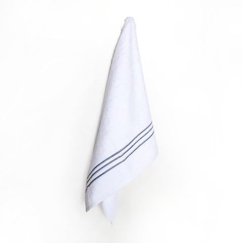 3 Sıra Piko Nakışlı Yüz havlusu Siyah