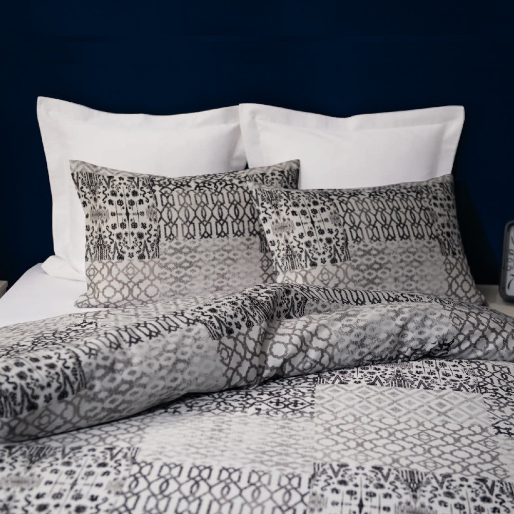 %100 Pamuk Saten Enzo  Nevresim Takımı Gri - Tek Kişilik - Fitted Çarşaf