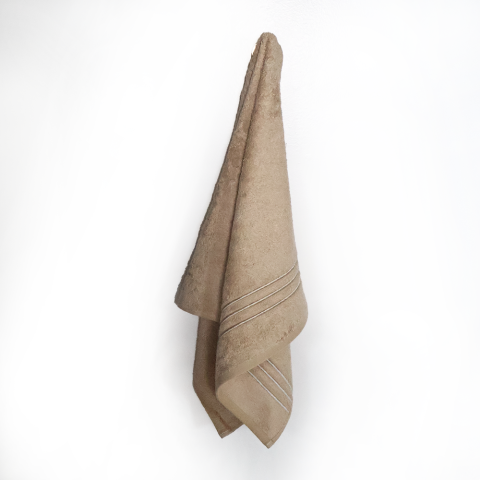 3 Sıra Piko Nakışlı Yüz Havlusu Gri