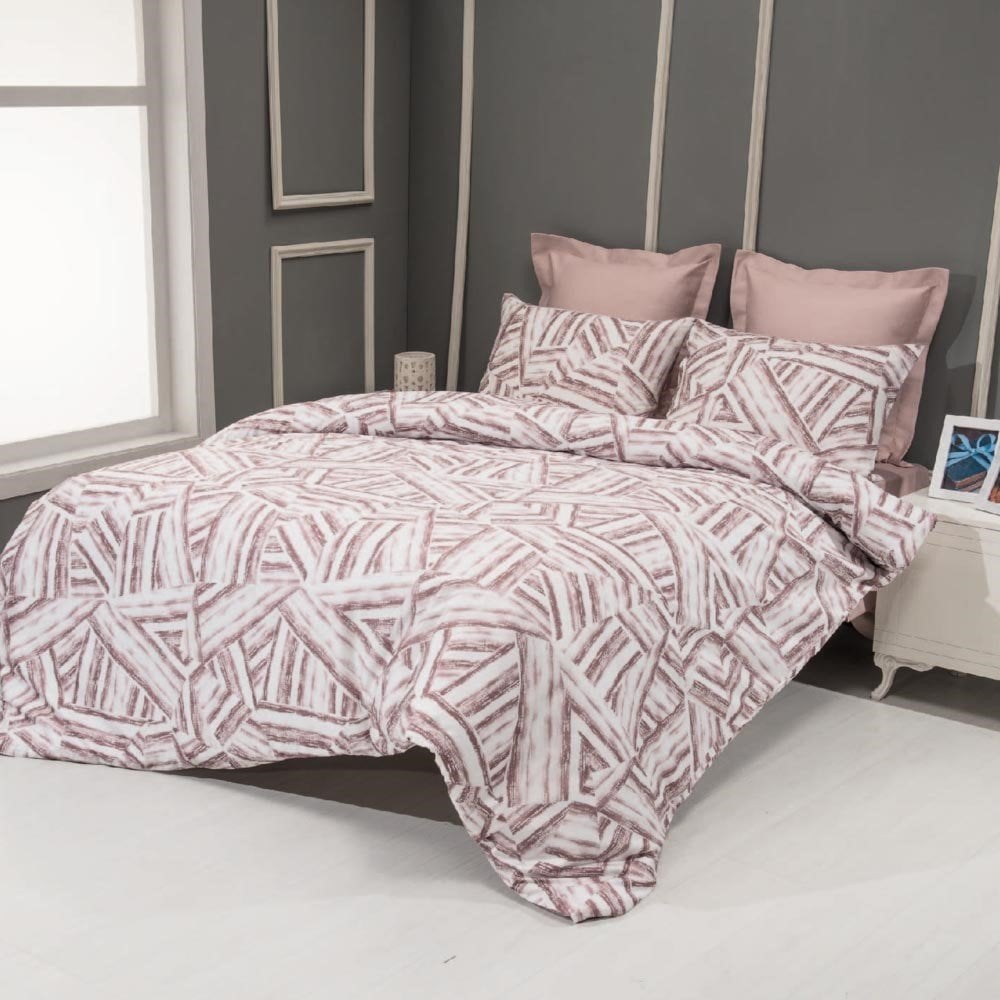 %100 Pamuk Saten Freddy  Nevresim Takımı Pembe - Tek Kişilik - Fitted Çarşaf