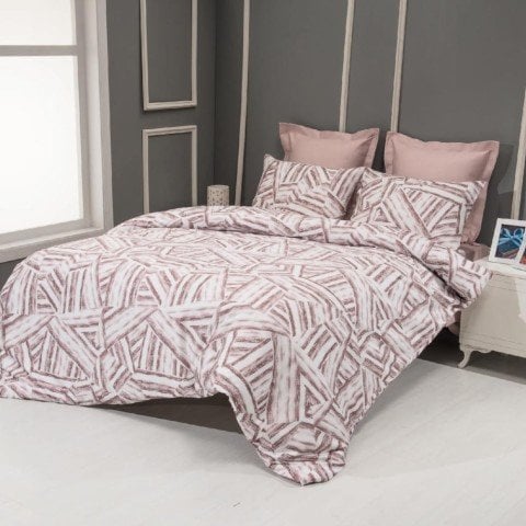 %100 Pamuk Saten Freddy  Nevresim Takımı Pembe - Tek Kişilik - Fitted Çarşaf