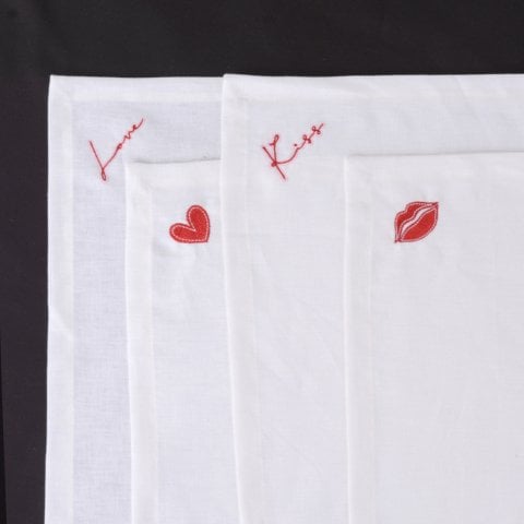 Valentine Mix 4’Lü Peçete Beyaz