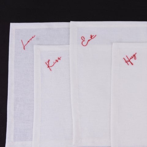 Valentine 4’Lü Peçete Beyaz